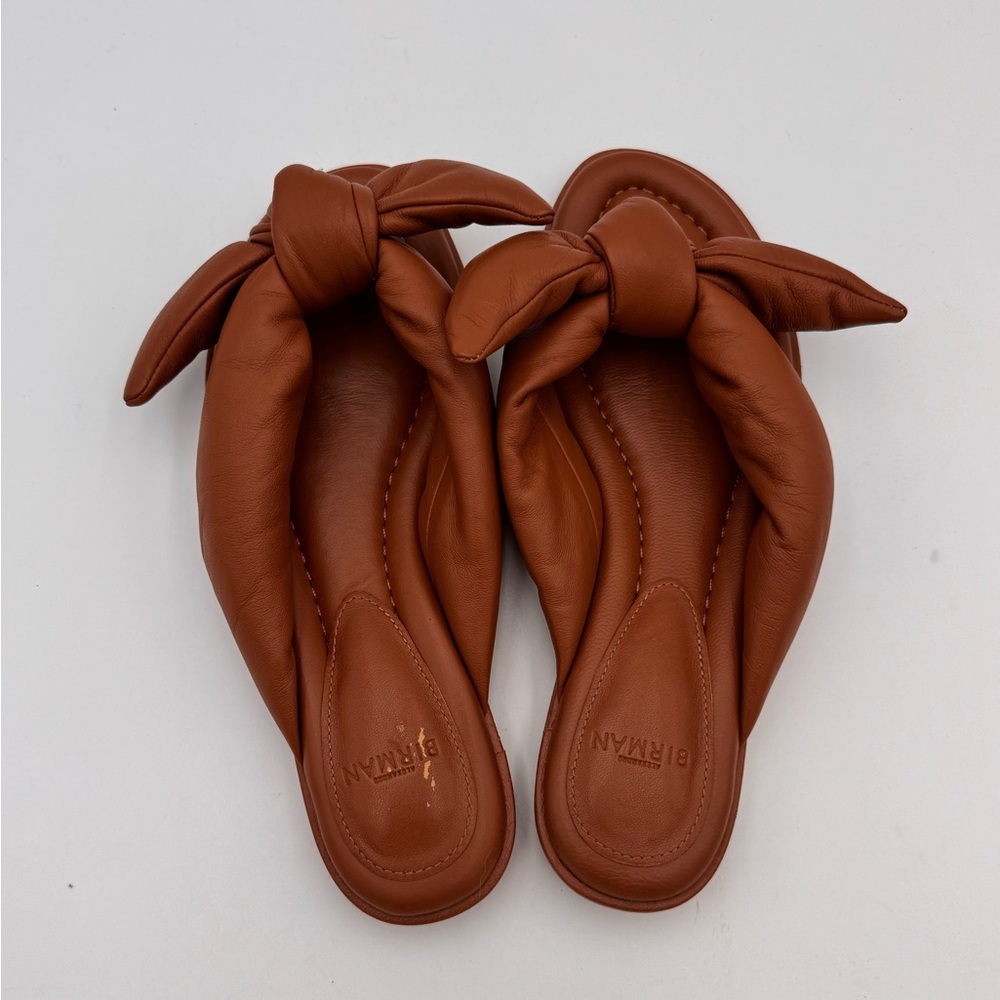 ALEXADRE BIRMAN Soft Clarita Bow Embellished Padded Brown Leather Sandal 35.5
